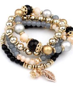 Fashion Multilayer Crystal Beaded Bracelets Bracelets & Bangles JEWELRY & ORNAMENTS cb5feb1b7314637725a2e7: Black|Blue|Brown|Pink|White 