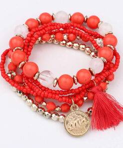 Cute Bohemian Colorful Beaded Bracelets Set Bracelets & Bangles JEWELRY & ORNAMENTS cb5feb1b7314637725a2e7: Black|Blue|Multicolor|Orange|Red|White 