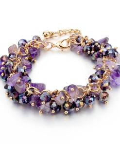 Natural Stones Charm Bracelet Bracelets & Bangles JEWELRY & ORNAMENTS cb5feb1b7314637725a2e7: Golden|Green|Multicolored|Purple|Purple and Red 