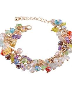 Natural Stones Charm Bracelet Bracelets & Bangles JEWELRY & ORNAMENTS cb5feb1b7314637725a2e7: Golden|Green|Multicolored|Purple|Purple and Red 