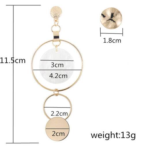 Korean Style Asymmetric Earrings Gold Color Big Hollow Round Circle Earrings JEWELRY & ORNAMENTS 8d255f28538fbae46aeae7: Gold