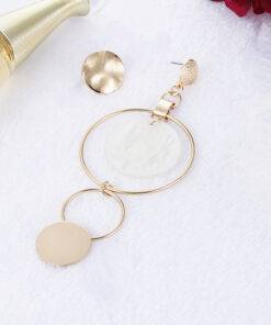 Korean Style Asymmetric Earrings Gold Color Big Hollow Round Circle Earrings JEWELRY & ORNAMENTS 8d255f28538fbae46aeae7: Gold 