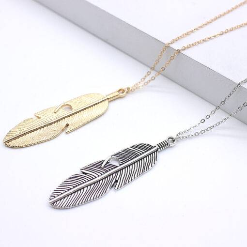 Women’s Boho Feather Shaped Pendant Necklace Necklaces & Pendants cb5feb1b7314637725a2e7: Gold|Silver