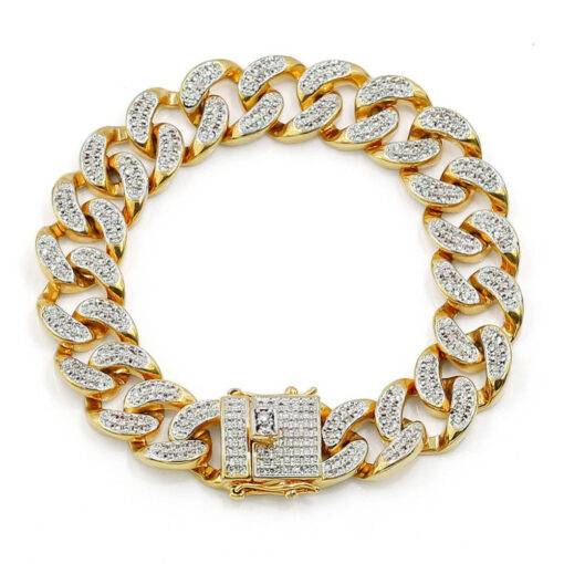 Men’s Fashion Iced Out Cubic Zirconia Bracelets ba2a9c6c8c77e03f83ef8b: 18 cm|20 cm