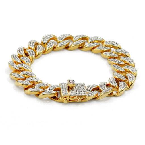 Men’s Fashion Iced Out Cubic Zirconia Bracelets ba2a9c6c8c77e03f83ef8b: 18 cm|20 cm