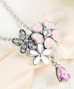 Cute Pink Cherry Blossom Flower Necklace JEWELRY & ORNAMENTS Necklaces & Pendants Fine or Fashion: Fashion 