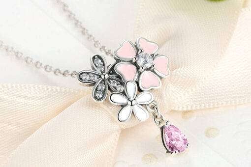 Cute Pink Cherry Blossom Flower Necklace JEWELRY & ORNAMENTS Necklaces & Pendants Fine or Fashion: Fashion