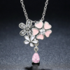 Cute Pink Cherry Blossom Flower Necklace JEWELRY & ORNAMENTS Necklaces & Pendants Fine or Fashion: Fashion
