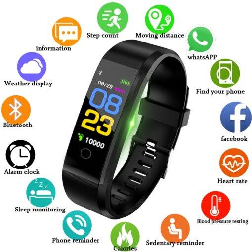 Heart Rate Blood Pressure Monitoring Smart Fitness Watches Smart Watches WATCHES & ACCESSORIES Wrist Watches cb5feb1b7314637725a2e7: Black|Blue|Light Blue|Purple|Red