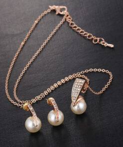 Women’s Elegant Pearl Jewelry Set JEWELRY & ORNAMENTS Jewelry Sets cb5feb1b7314637725a2e7: White 