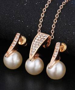 Women’s Elegant Pearl Jewelry Set JEWELRY & ORNAMENTS Jewelry Sets cb5feb1b7314637725a2e7: White 