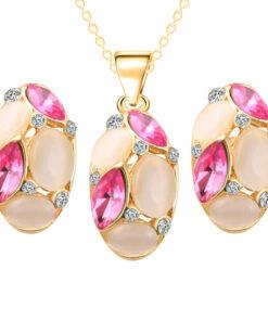 Lovely Women’s Jewelry Set with Crystals JEWELRY & ORNAMENTS Jewelry Sets a4a426b9b388f11a2667f5: Blue|Green|Pink 