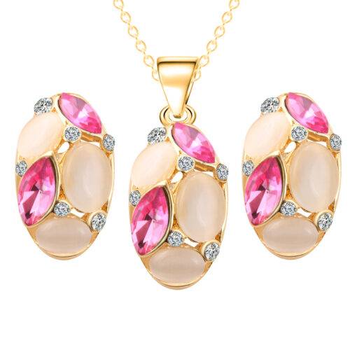 Lovely Women’s Jewelry Set with Crystals JEWELRY & ORNAMENTS Jewelry Sets a4a426b9b388f11a2667f5: Blue|Green|Pink