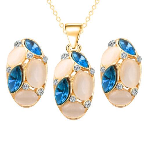 Lovely Women’s Jewelry Set with Crystals JEWELRY & ORNAMENTS Jewelry Sets a4a426b9b388f11a2667f5: Blue|Green|Pink