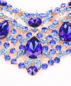 Crystal Rhinestones Necklace and Earrings Jewelry Set JEWELRY & ORNAMENTS Jewelry Sets cb5feb1b7314637725a2e7: Champagne Gold|Dark Blue|Multicolour 