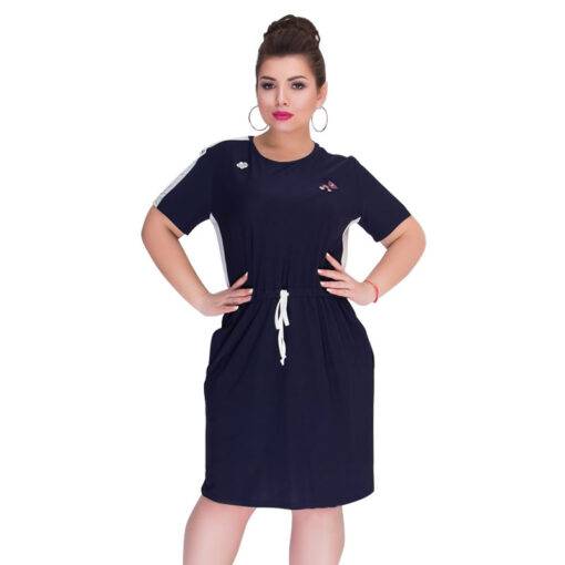 Casual Short Sleeved Straight Cotton Dress for Women Dresses & Jumpsuits FASHION & STYLE cb5feb1b7314637725a2e7: Burgundy|Navy Blue