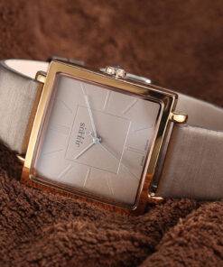 Shimmering Leather Square Women’s Watches Analog Watch WATCHES & ACCESSORIES cb5feb1b7314637725a2e7: Beige|Black|Brown|Gray 