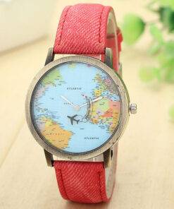 Travel Around The World Watches Analog Watch WATCHES & ACCESSORIES cb5feb1b7314637725a2e7: Black|Blue|Coffee|Green|Red|White|Yellow 