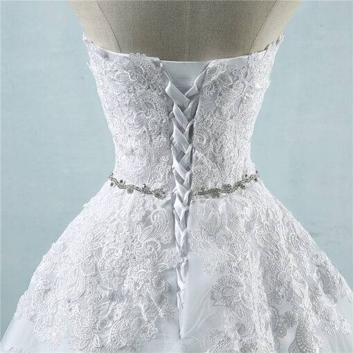 Elegant Long Floral Lace Wedding Dress WEDDING & GIFTS Wedding Dresses cb5feb1b7314637725a2e7: Ivory|White