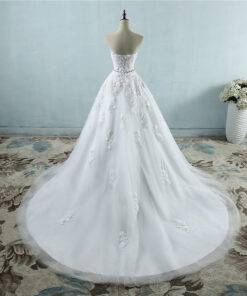 Elegant Long Floral Lace Wedding Dress WEDDING & GIFTS Wedding Dresses cb5feb1b7314637725a2e7: Ivory|White 