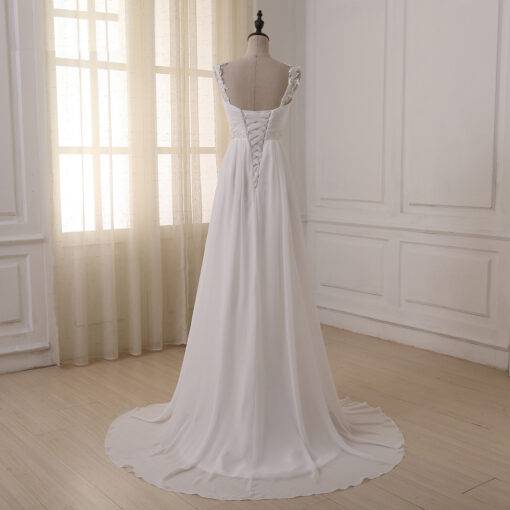 Delicate Chiffon Wedding Dress WEDDING & GIFTS Wedding Dresses cb5feb1b7314637725a2e7: Ivory|White