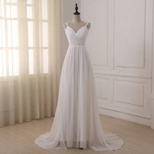 Delicate Chiffon Wedding Dress WEDDING & GIFTS Wedding Dresses cb5feb1b7314637725a2e7: Ivory|White