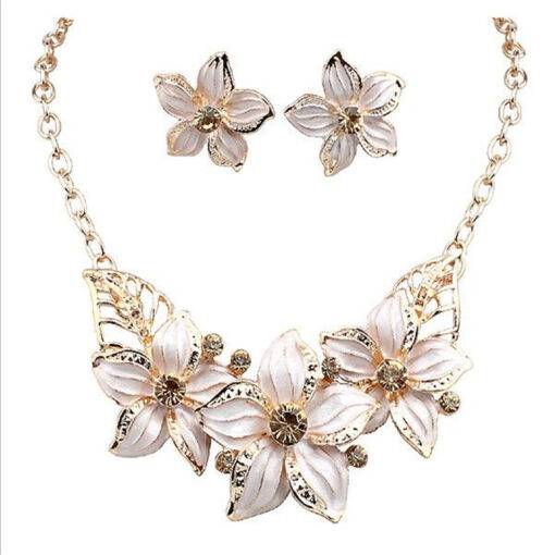 Crystal Enamel Flower Wedding Jewelry Sets Bridal Sets WEDDING & GIFTS cb5feb1b7314637725a2e7: Black|Blue|Purple|White