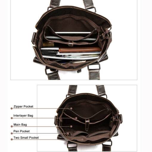 Business Genuine Leather Laptop Briefcase Laptop bags SHOES, HATS & BAGS cb5feb1b7314637725a2e7: Black|Bright Black|Dark Coffee|Oil Green|Red Brown|Yellow Brown