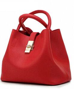 Women’s Matte Eco-Leather Tote Bag Hand Bags & Wallets SHOES, HATS & BAGS cb5feb1b7314637725a2e7: Black|Pink|Red