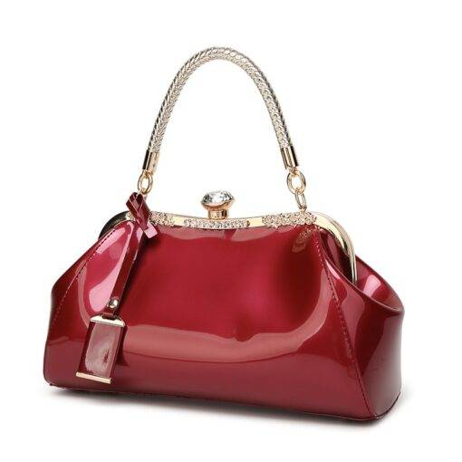 Women’s Patent Leather Retro Style Handbag Hand Bags & Wallets SHOES, HATS & BAGS cb5feb1b7314637725a2e7: Black|Blue|Pink|Red|Rose|White|Wine