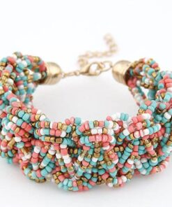 Fashion Women’s Semi-Precious Stone Bracelet Bracelets & Bangles JEWELRY & ORNAMENTS 8d255f28538fbae46aeae7: Black|Blue|Brown|Colorful|Pink|Red 