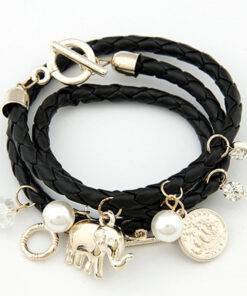 Handmade Braided Women’s Leather Charm Bracelet Bracelets & Bangles JEWELRY & ORNAMENTS cb5feb1b7314637725a2e7: Black|Blue|Gray|Green|Orange|Red|Rose|White 