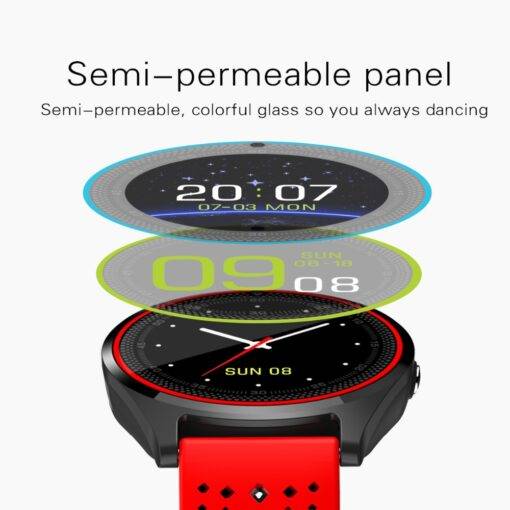 Smart Watch with Camera and Bluetooth Smart Watches WATCHES & ACCESSORIES cb5feb1b7314637725a2e7: Black Blue|Black Red|Black/Green|Blue|Green|Red