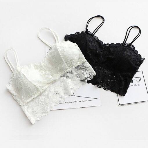 Women’s Floral Lace Bralette Bras & Lingerie FASHION & STYLE d0bc9e003fc11b44677c41: Black|Black & White (2 pcs)|White