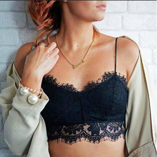 Women’s Floral Lace Bralette Bras & Lingerie FASHION & STYLE d0bc9e003fc11b44677c41: Black|Black & White (2 pcs)|White