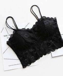 Women’s Floral Lace Bralette Bras & Lingerie FASHION & STYLE d0bc9e003fc11b44677c41: Black|Black & White (2 pcs)|White 