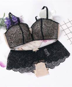 Women’s Embroidered Lace Push Up Lingerie Set Bras & Lingerie FASHION & STYLE cb5feb1b7314637725a2e7: Black|Pink|White