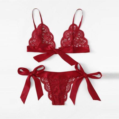 Women’s Sexy Lace Red Lingerie Set Bras & Lingerie FASHION & STYLE cb5feb1b7314637725a2e7: Red