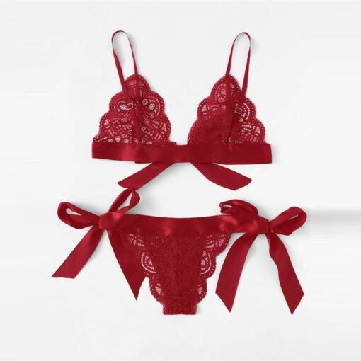 Women’s Sexy Lace Red Lingerie Set Bras & Lingerie FASHION & STYLE cb5feb1b7314637725a2e7: Red