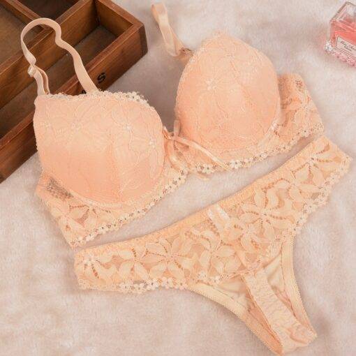 Cute Push-Up Bright Floral Lace Women’s Underwear Set Bras & Lingerie FASHION & STYLE cb5feb1b7314637725a2e7: Beige|Black|Blue|Green|Khaki|Orange|White