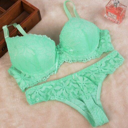 Cute Push-Up Bright Floral Lace Women’s Underwear Set Bras & Lingerie FASHION & STYLE cb5feb1b7314637725a2e7: Beige|Black|Blue|Green|Khaki|Orange|White