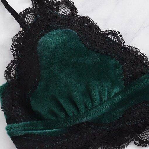 Women’s Velvet Scalloped Design Lingerie Set Bras & Lingerie FASHION & STYLE cb5feb1b7314637725a2e7: Burgundy|Green