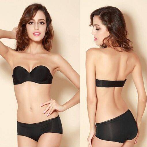 Cute Comfortable Push-Up Invisible Strapless Bra Bras & Lingerie FASHION & STYLE cb5feb1b7314637725a2e7: Beige|Black