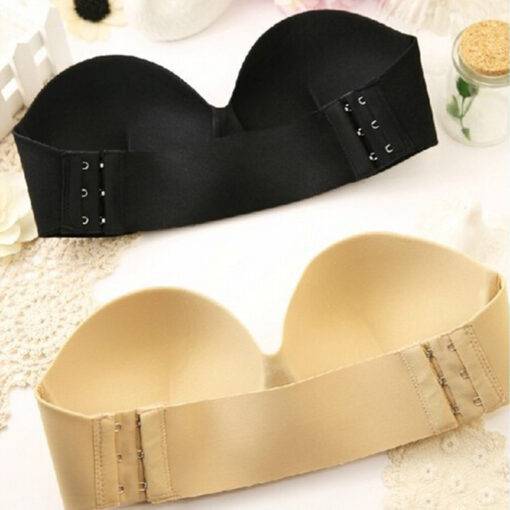 Cute Comfortable Push-Up Invisible Strapless Bra Bras & Lingerie FASHION & STYLE cb5feb1b7314637725a2e7: Beige|Black