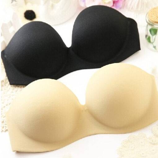 Cute Comfortable Push-Up Invisible Strapless Bra Bras & Lingerie FASHION & STYLE cb5feb1b7314637725a2e7: Beige|Black