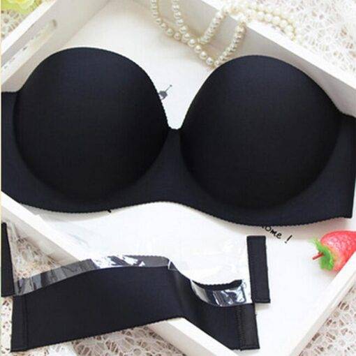 Cute Comfortable Push-Up Invisible Strapless Bra Bras & Lingerie FASHION & STYLE cb5feb1b7314637725a2e7: Beige|Black