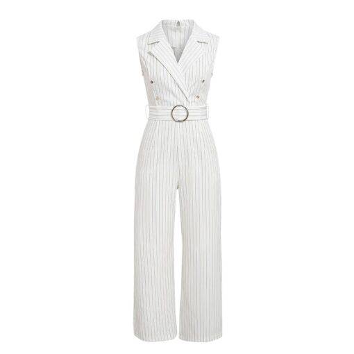 Classic Jumpsuit with Sashes Dresses & Jumpsuits FASHION & STYLE cb5feb1b7314637725a2e7: Black|Stripe|White