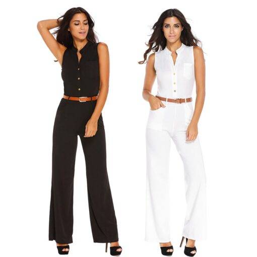 Elegant Casual Long Sleeveless Women’s Jumpsuit Dresses & Jumpsuits FASHION & STYLE cb5feb1b7314637725a2e7: Black|Black White|Light Blue|Red|Rose Red|Royal Blue|White|Yellow