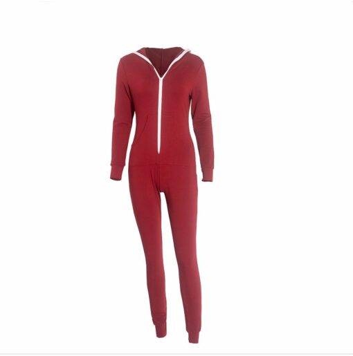 Cute Casual Hooded Bodycon Cotton Women’s Jumpsuit Dresses & Jumpsuits FASHION & STYLE cb5feb1b7314637725a2e7: Black|Khaki|Red
