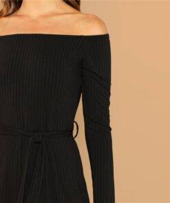 Women’s Casual Off Shoulder Jumpsuit Dresses & Jumpsuits FASHION & STYLE cb5feb1b7314637725a2e7: Black 